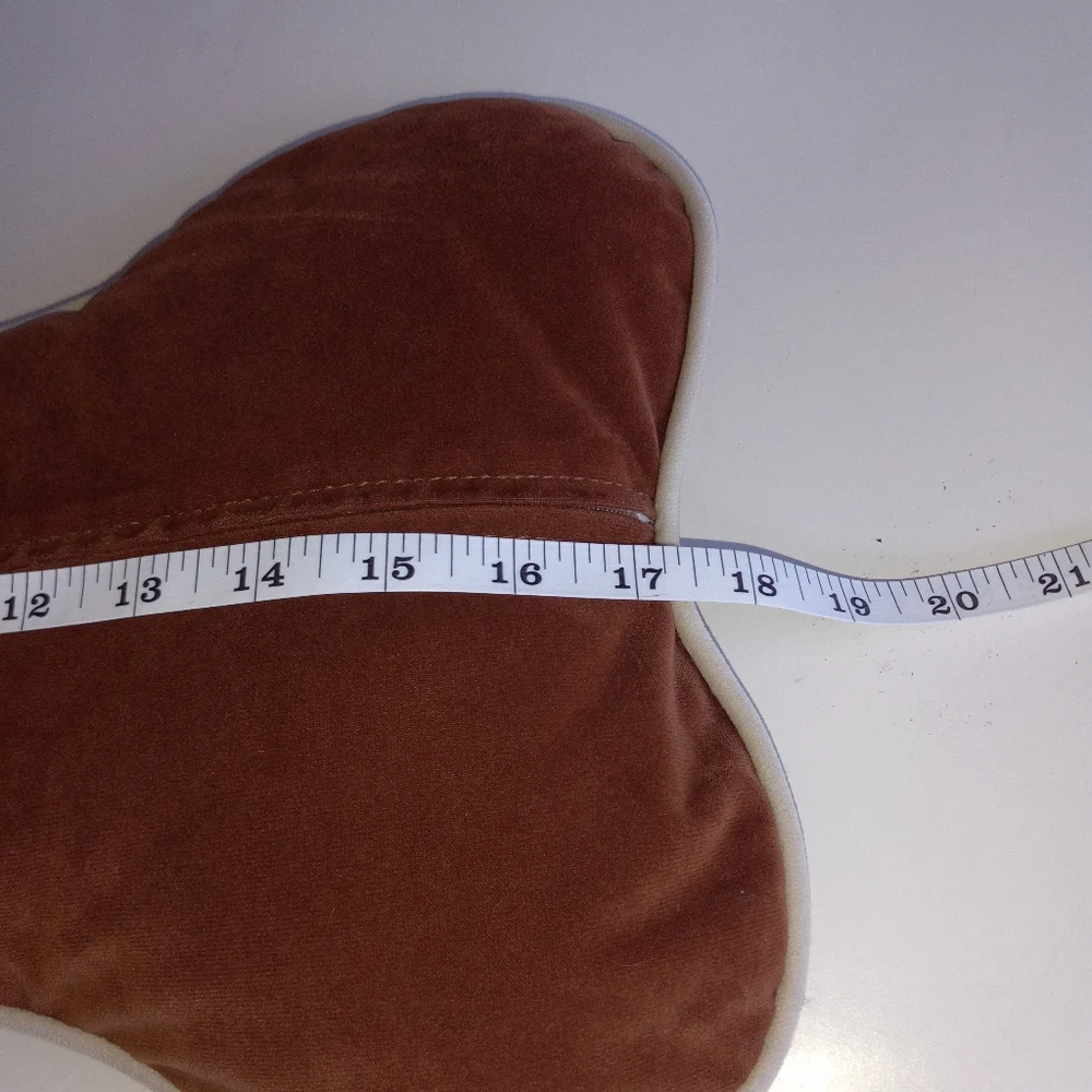 Dog bone shape pillow with name embroidery Tasha 17 x10 brown clean